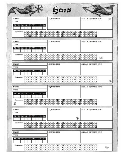 mordheim city of the damned|mordheim roster sheet.